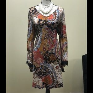 MSK mid length multicolored dress. Size XL